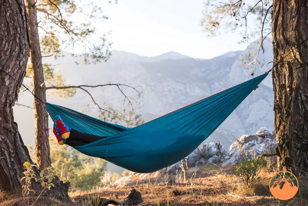 Hang A Camping Hammock between two trees