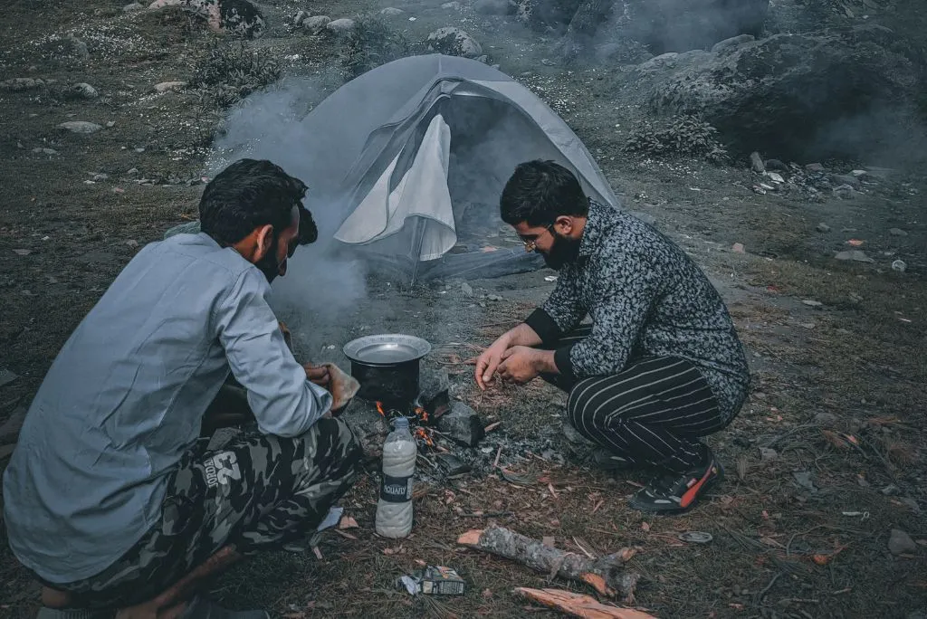 Water for cooking and dishwashing while camping