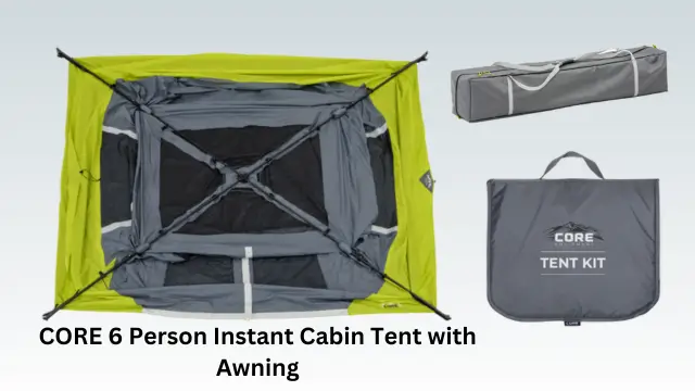 CORE 6 Person Instant Cabin Tent with Awning