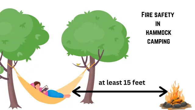 Fire safety in hammock camping