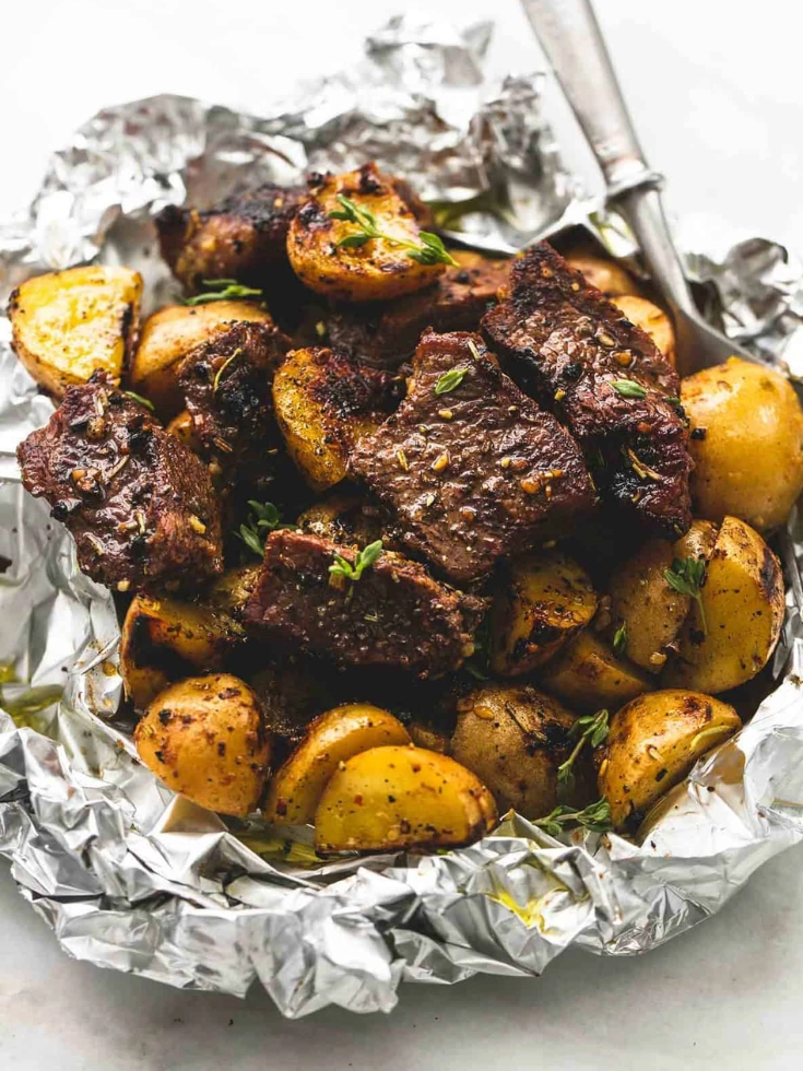 Garlic Steak and Potato Foil Packs