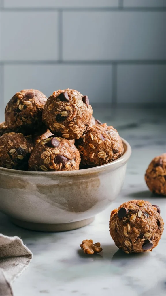 No Bake Chocolate Chip Walnut Energy Balls
