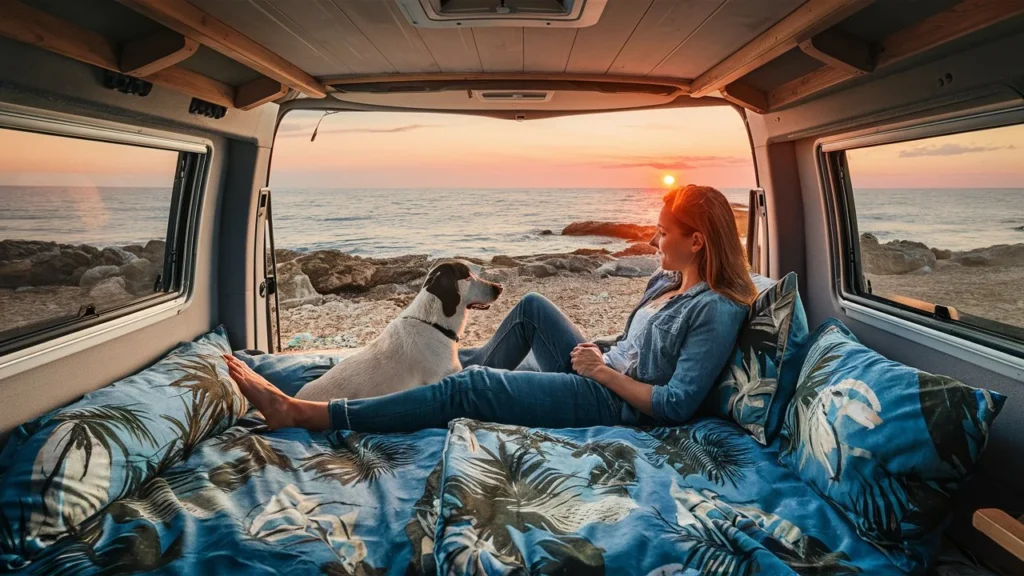 camper van at the beach