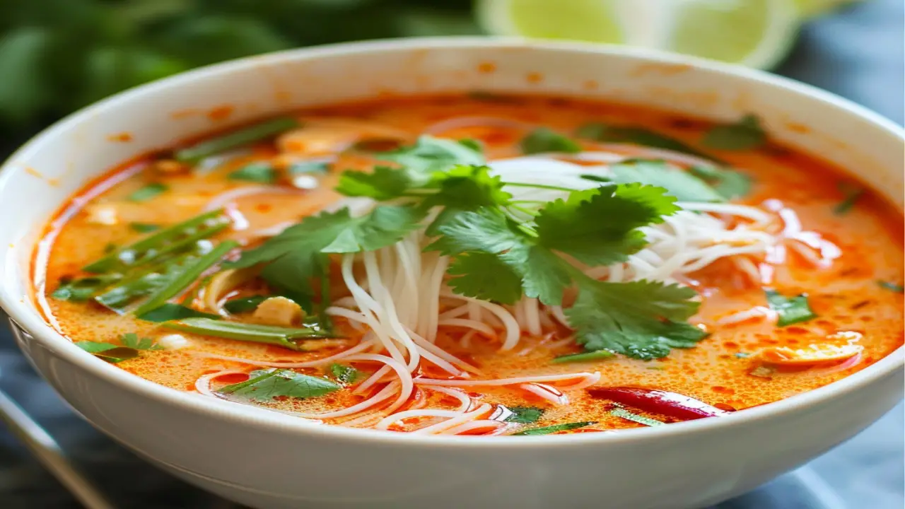 Spicy Thai Red Curry Noodle Soup