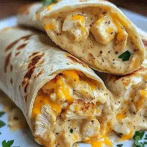 Delicious Cheesy Chicken Garlic Wraps Recipe